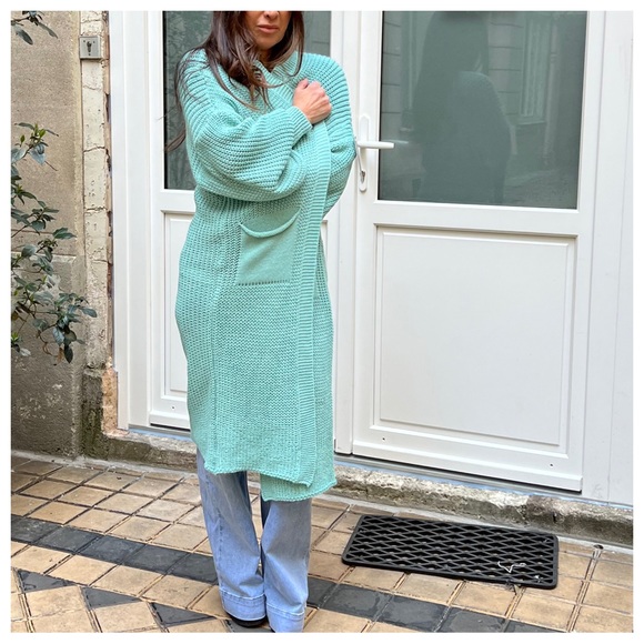 #45 Boho Made In Italy Soft Oversized  Sweater Knit Cardigan - Picture 4 of 8